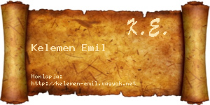 Kelemen Emil névjegykártya