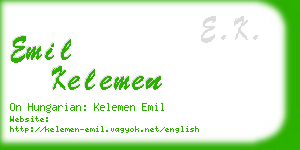 emil kelemen business card